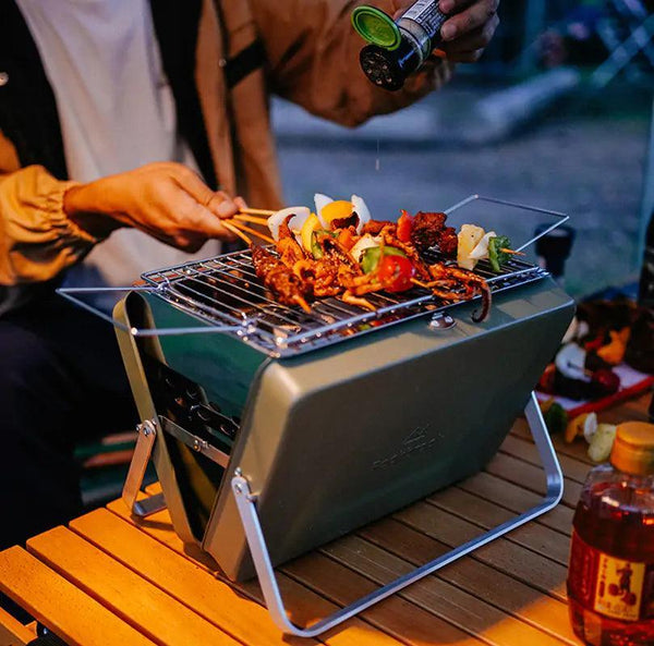 Portable BBQ Stove Folding Charcoal Grill - The Next Door Neighbor 