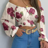 Off Shoulder Printed Blouses