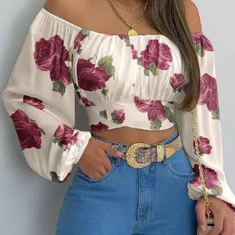 Off Shoulder Printed Blouses