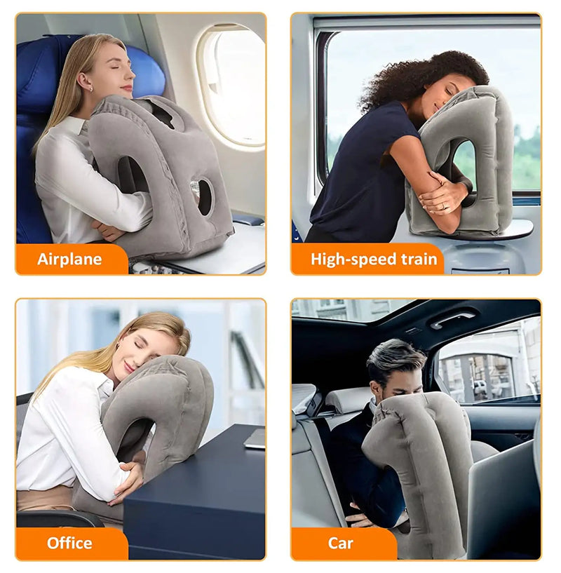 Inflatable Travel Pillow: Compact Comfort - The Next Door Neighbor 