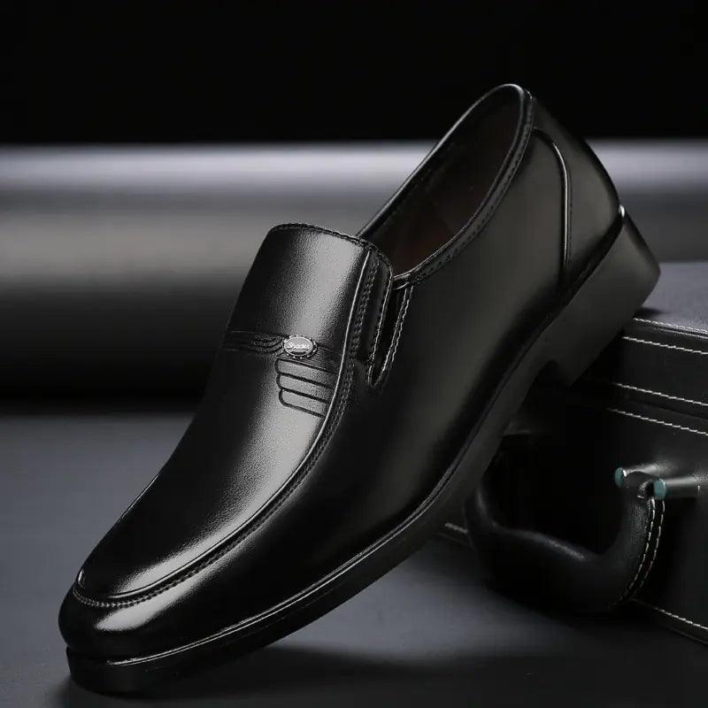 Men's Black Leather Formal Shoes - The Next Door Neighbor 