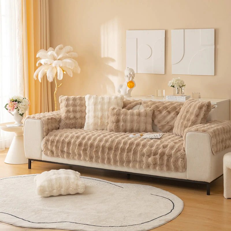 Super Soft Shaggy, Plush Sofa Cover - The Next Door Neighbor 