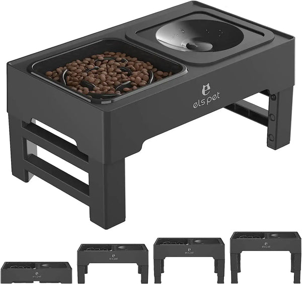 Adjustable Pet Food and Water Bowl