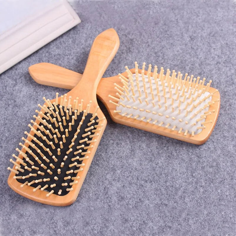 Antistatic Natural Wooden Massage Hairbrush - The Next Door Neighbor 