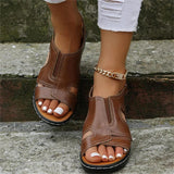 Comfort Leather Wedge Sandals - The Next Door Neighbor 