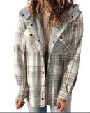 Casual Plaid Hooded Woolen Coat