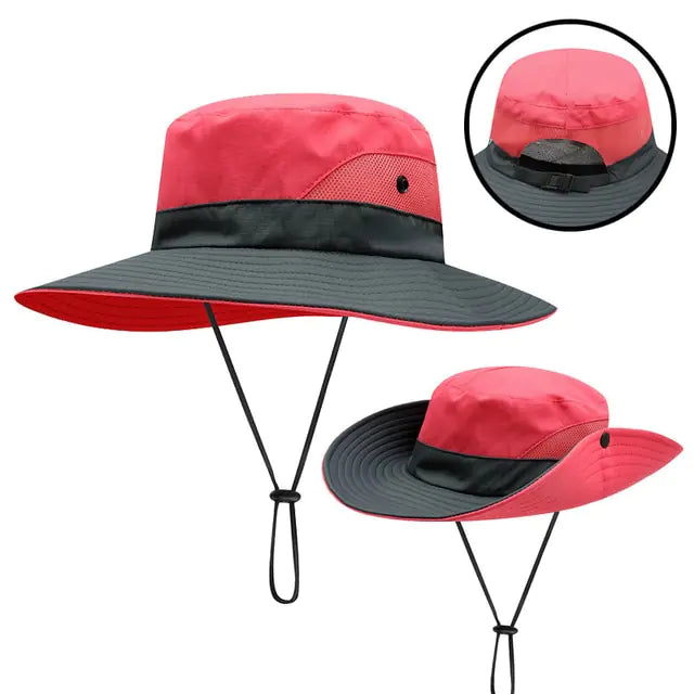 Ponytail Wide Brim Sun Hat