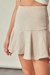 Checkered A-Line Skort