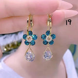 Opal Flower Tassel Earrings