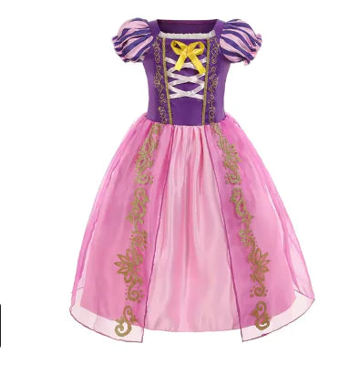 Disney Girls Princess Costume: Elsa, Anna, Jasmine, Rapunzel Dress for Kids