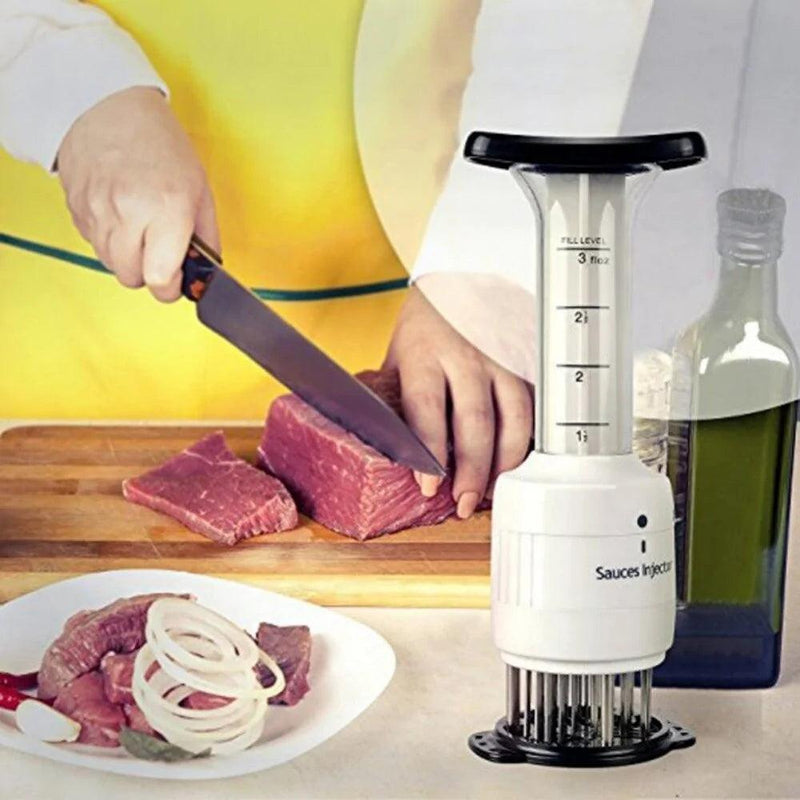 Premium Stainless Steel 2 in 1 Meat Injector and Tenderizer - The Next Door Neighbor 