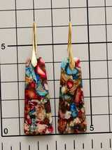 Geometrical Shape Imperial Jasper Dangle Earrings - The Next Door Neighbor 