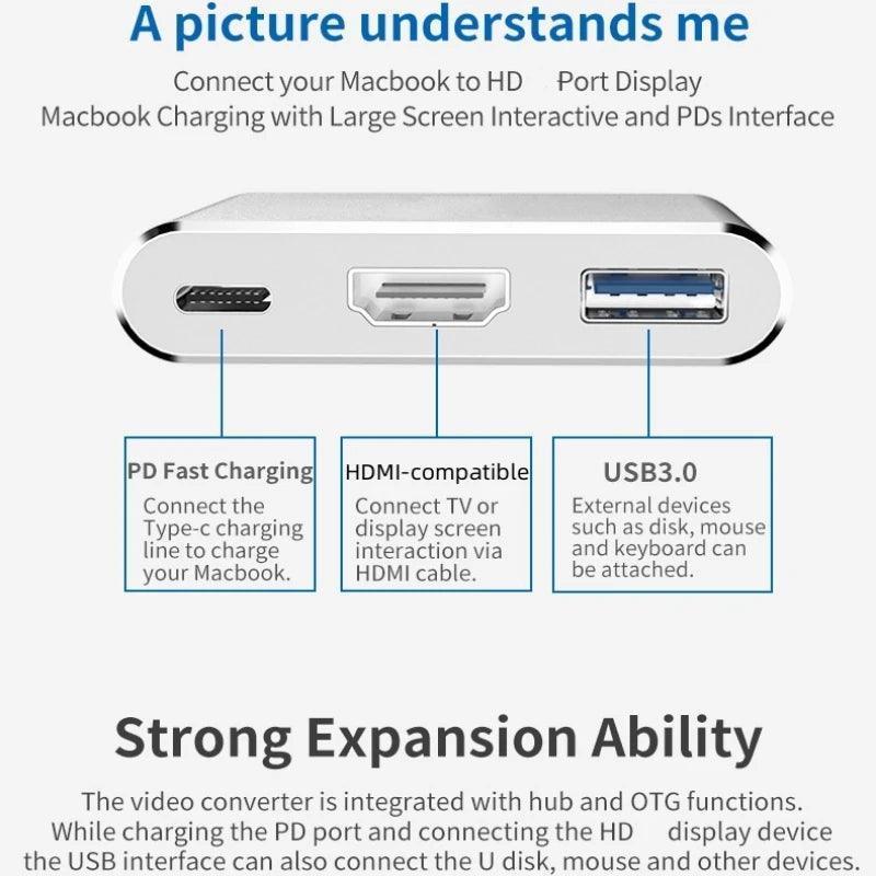 USB-C 3.0 HUB 3 In 1 - The Next Door Neighbor 