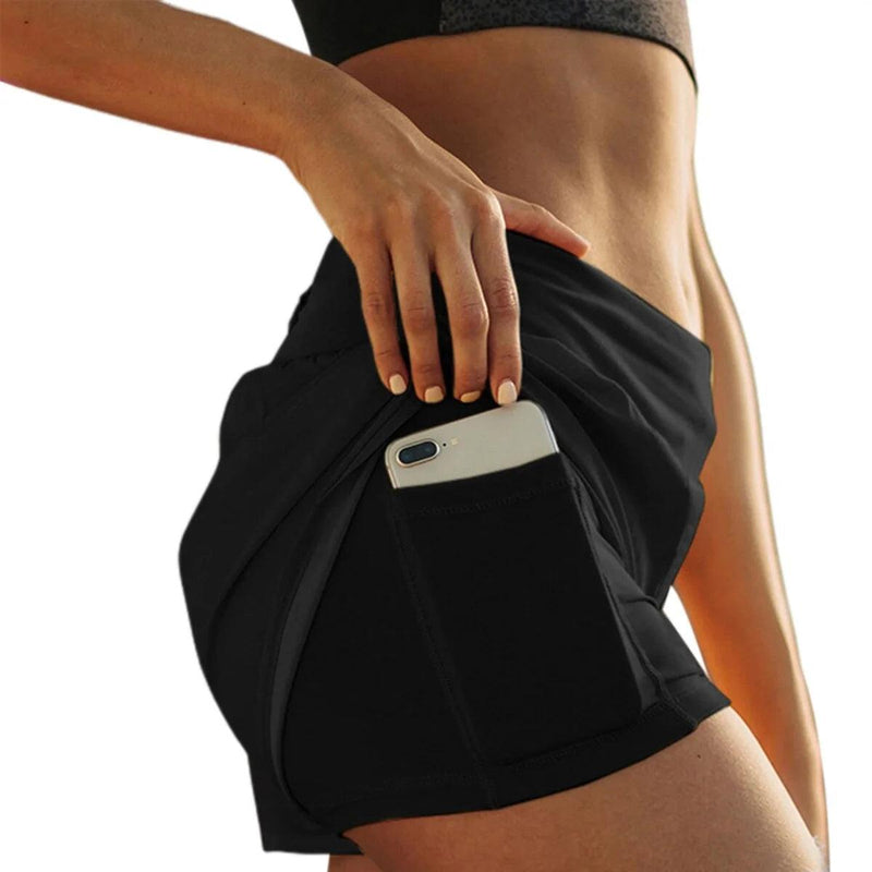 High Waist Double Layer Running Shorts - The Next Door Neighbor 