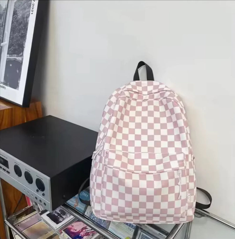 Checkered School Backpack