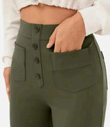 Elastic Relaxed High-Waisted Pants - The Next Door Neighbor 