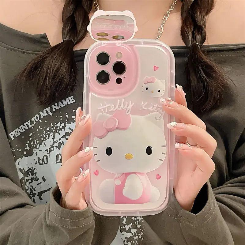 Hello Kitty Phone Case With Cover Mirror Holder - The Next Door Neighbor 