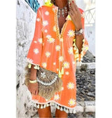 Daisy Print Bohemian Dress - The Next Door Neighbor 