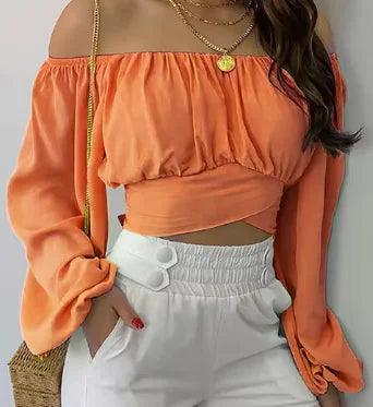 Off Shoulder Printed Blouses