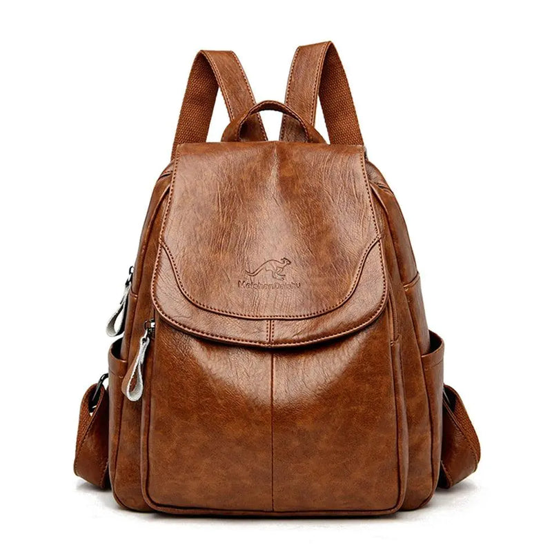 Women's Vintage Leather Backpack - Aussie