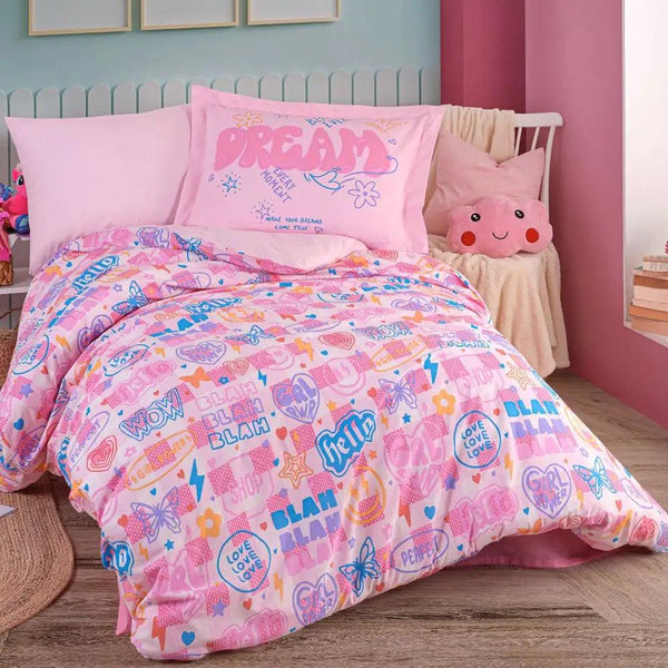 Hobby Freya Pembe - Poplin Studio Single Duvet Cover Set