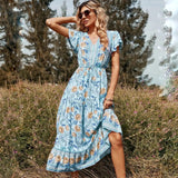 V-neck Floral Dress - The Next Door Neighbor 