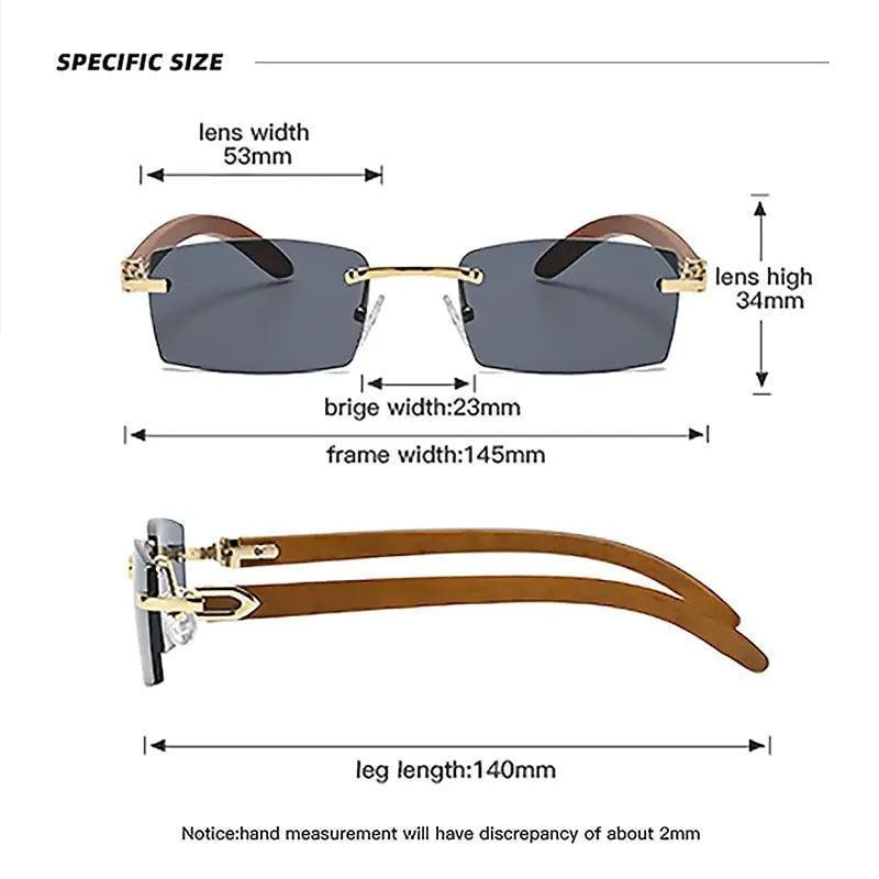 Rectangle Rimless Sunglasses - The Next Door Neighbor 