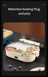 Electric Heated Lunch Boxes Stainless Steel Food Insulation Bento Lunch Box Home Car Keep Warm Lunch Box 1.2L, 12V/220V