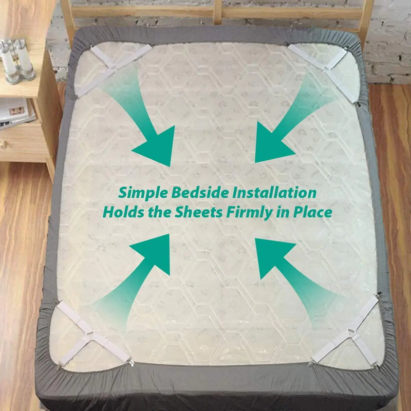 4PCS/Set Elastic Bed Sheet Grippers Fastener Clips
