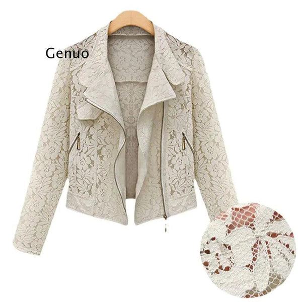 Autumn Lace Biker Jacket: High-Quality - The Next Door Neighbor 