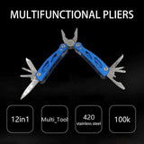 12 in 1 Multifunctional Plier Folding Knife Cutter and Screwdriver - The Next Door Neighbor 