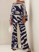 Fashion Print Satin 2 Piece Set - The Next Door Neighbor 