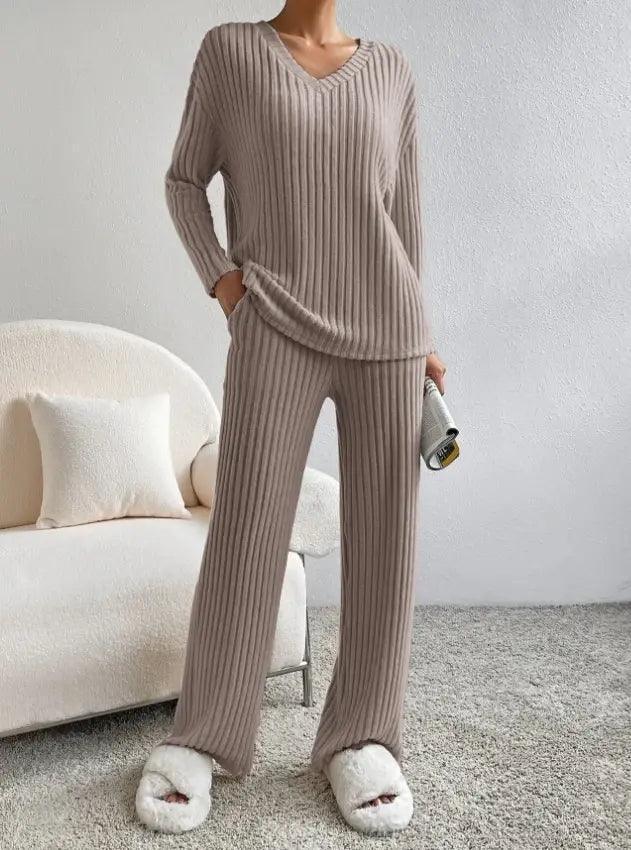 Casual 2-Piece Autumn Loungewear Set - The Next Door Neighbor 