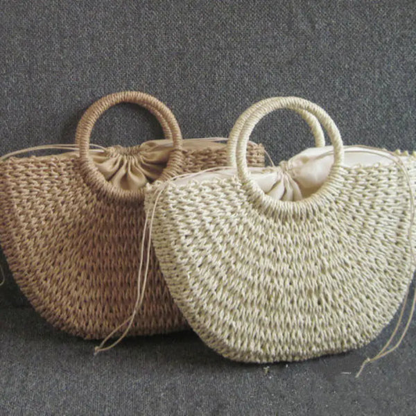 Boho Handmade Straw Bag - The Next Door Neighbor 