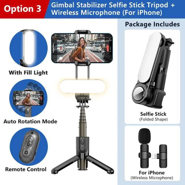 Stabilizer Gimbal Selfie Stick Tripod