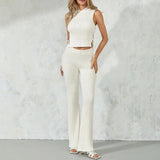 Ribbed Drawstring Top & Pants Set