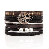 Leather Charm Bracelet with Pearls