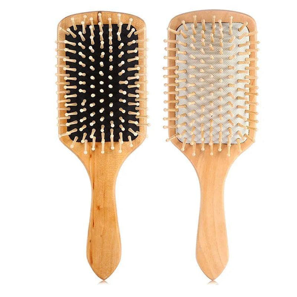 Antistatic Natural Wooden Massage Hairbrush - The Next Door Neighbor 