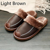 Men's Warm Leather Slippers - The Next Door Neighbor 