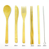 Bamboo Travel Utensils Set - The Next Door Neighbor 