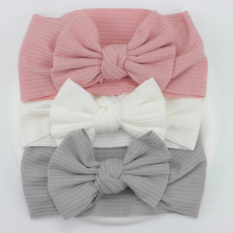 3Pcs Knit Baby Headband Bow Set