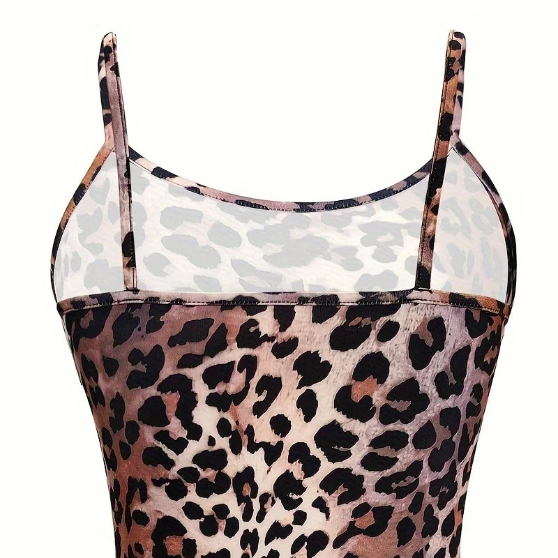 Fashion Leopard Print Slip Dress