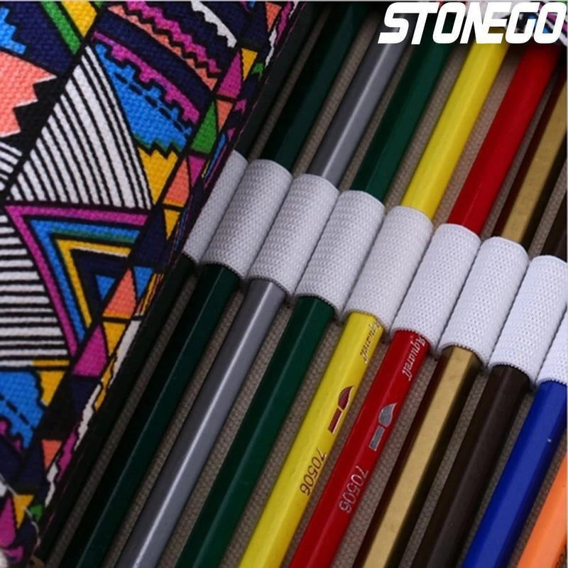 STONEGO 48/72 Holes Canvas Wrap Roll Up Pencil Pen Holder