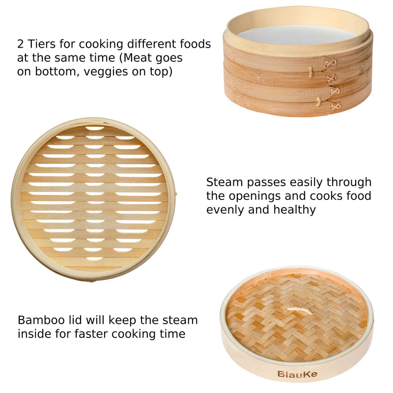 2-Tier Bamboo Steamer