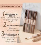 2 in 1 Pearly Matte Eyeshadow: Creamy Smooth Nude Eye Makeup & Liquid Contour Shadow Stick