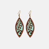 Geometrical Shape Wooden Dangle Earrings - The Next Door Neighbor 