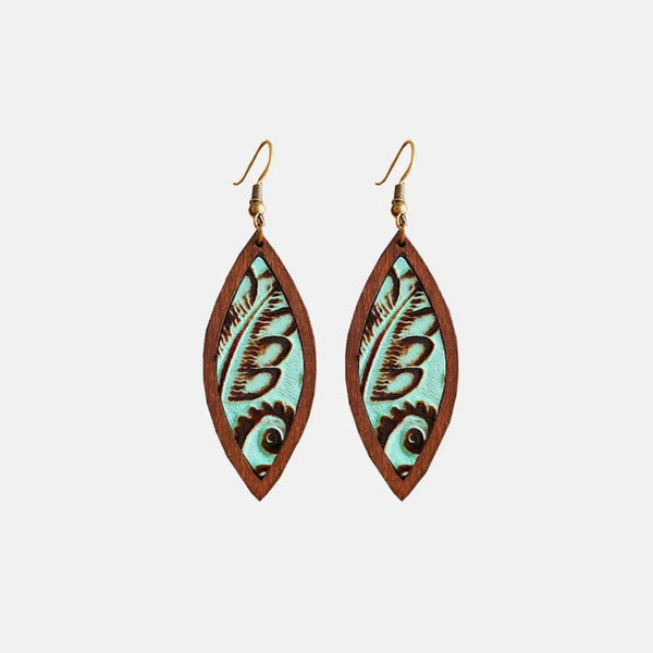 Geometrical Shape Wooden Dangle Earrings - The Next Door Neighbor 