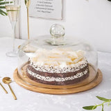 Glass Cake Cover with Bamboo Tray - The Next Door Neighbor 