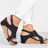 Peep Toe Platform Wedge Sandals - The Next Door Neighbor 