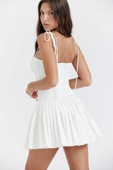 White Pleated Dress - The Next Door Neighbor 